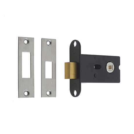 This is an image of a Frelan - 76mm SSS Bathroom deadbolt (5mm spindle)  that is availble to order from Trade Door Handles in Kendal.