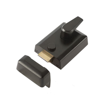 This is an image of a Frelan - Black standard nightlatch   that is availble to order from Trade Door Handles in Kendal.