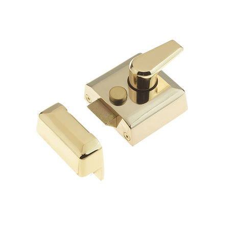 This is an image of a Frelan - PB Narrow nightlatch   that is availble to order from Trade Door Handles in Kendal.