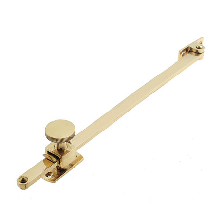 This is an image of a Frelan - 250mm Sliding Screw Down Casement Stay - Polished Brass  that is availble to order from Trade Door Handles in Kendal.