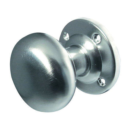 This is an image of a Frelan - Mushroom Unsprung Mortice Knobs - Satin Chrome  that is availble to order from Trade Door Handles in Kendal.