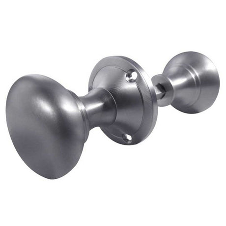 This is an image of a Frelan - Kontrax Rim Knobs - Satin Chrome  that is availble to order from Trade Door Handles in Kendal.