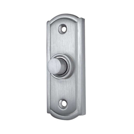 This is an image of a Frelan - Sloane Bell Push - Satin Chrome  that is availble to order from Trade Door Handles in Kendal.