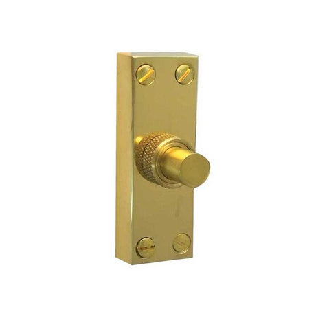 This is an image of a Frelan - Bell Push - Polished Brass  that is availble to order from Trade Door Handles in Kendal.