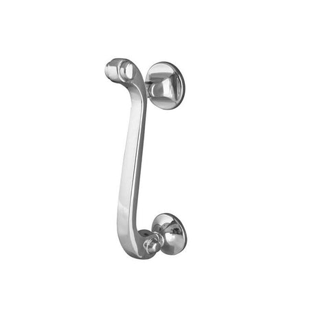 This is an image of a Frelan - Scroll Door Knocker - Polished Chrome  that is availble to order from Trade Door Handles in Kendal.