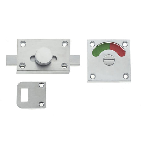 This is an image of a Frelan - Bathrooom Indicator Bolt - Satin Chrome  that is availble to order from Trade Door Handles in Kendal.