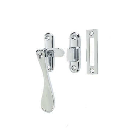 This is an image of a Frelan - Non Locking Casement Fastener c/w Hook & Mortice Plate - Polished Chrom  that is availble to order from Trade Door Handles in Kendal.
