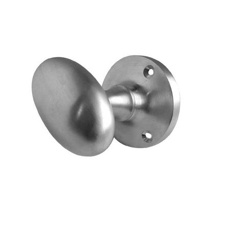 This is an image of a Frelan - Kontrax Oval Mortice Knobs - Satin Chrome  that is availble to order from Trade Door Handles in Kendal.