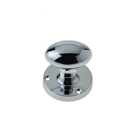 This is an image of a Frelan - Oval Sprung Mortice Knobs - Polished Chrome  that is availble to order from Trade Door Handles in Kendal.