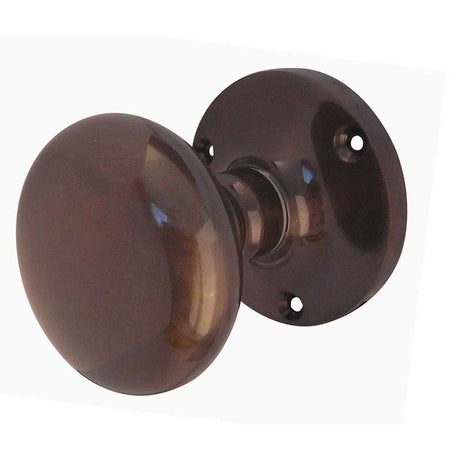 This is an image of a Frelan - Kontrax Mushroom Mortice Knobs - Dark Bronze  that is availble to order from Trade Door Handles in Kendal.