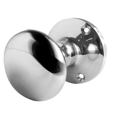 This is an image of a Frelan - Kontrax Mushroom Mortice Knobs - Polished Chrome  that is availble to order from Trade Door Handles in Kendal.