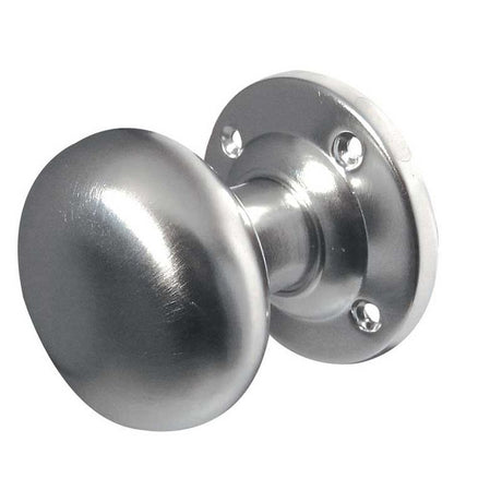 This is an image of a Frelan - Kontrax Mushroom Mortice Knobs - Satin Chrome  that is availble to order from Trade Door Handles in Kendal.