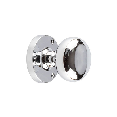 This is an image of a Frelan - Mushroom Half Sprung Mortice Knobs - Polished Chrome  that is availble to order from Trade Door Handles in Kendal.