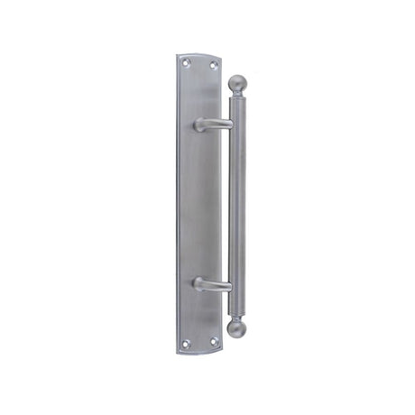 This is an image of a Frelan - Blenheim Pull Handle on 63x380mm Back Plate - Satin Chrome  that is availble to order from Trade Door Handles in Kendal.