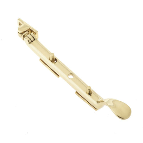 This is an image of a Frelan - 200mm Casement Stay - Polished Brass  that is availble to order from Trade Door Handles in Kendal.