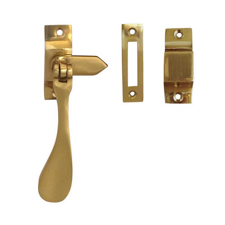 This is an image of a Frelan - PB Reversable hook & mortice fastener  that is availble to order from Trade Door Handles in Kendal.