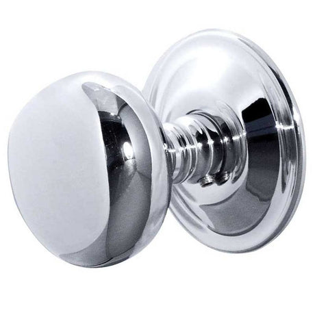 This is an image of a Frelan - Mushroom Unsprung Mortice Knobs - Polished Chrome  that is availble to order from Trade Door Handles in Kendal.
