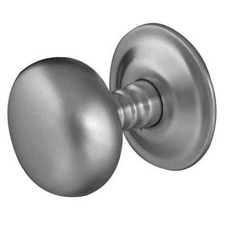 This is an image of a Frelan - Mushroom Unsprung Mortice Knobs - Satin Chrome  that is availble to order from Trade Door Handles in Kendal.