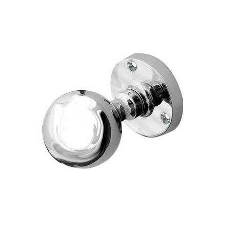 This is an image of a Frelan - Ball Shaped Half Sprung Mortice Knobs - Polished Chrome  that is availble to order from Trade Door Handles in Kendal.