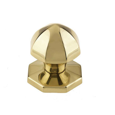 This is an image of a Frelan - Bayswater Centre Door Knob - Polished Brass  that is availble to order from Trade Door Handles in Kendal.