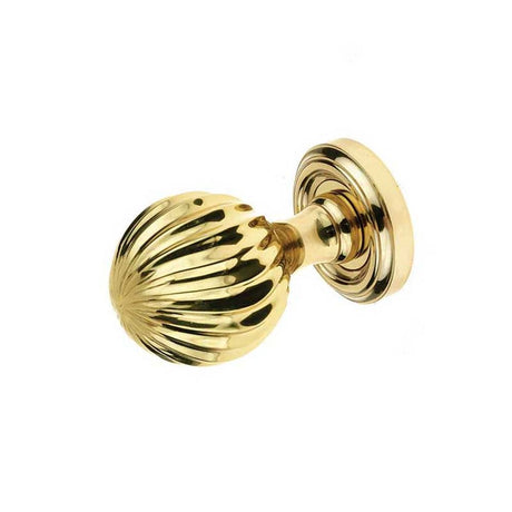 This is an image of a Frelan - Parisian Unsprung Mortice Knobs - Polished Brass  that is availble to order from Trade Door Handles in Kendal.