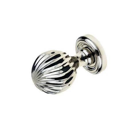 This is an image of a Frelan - Parisian Unsprung Mortice Knobs - Polished Nickel  that is availble to order from Trade Door Handles in Kendal.