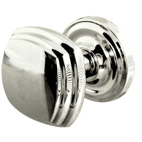 This is an image of a Frelan - Piazza Unsprung Mortice Knobs - Polished Chrome  that is availble to order from Trade Door Handles in Kendal.