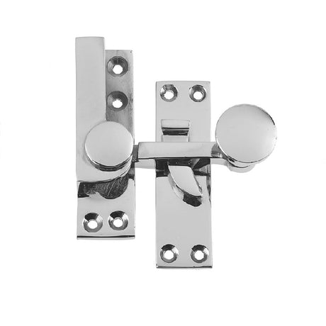 This is an image of a Frelan - Quadrant Sash Fastener - Polished Chrome  that is availble to order from Trade Door Handles in Kendal.