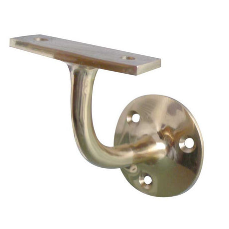 This is an image of a Frelan - 64mm Handrail Bracket - Polished Brass  that is availble to order from Trade Door Handles in Kendal.