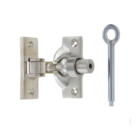This is an image of a Frelan - Lockable Brighton Fastener - Satin Nickel  that is availble to order from Trade Door Handles in Kendal.