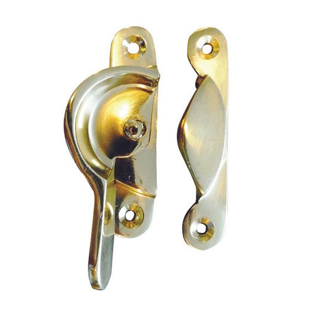 This is an image of a Frelan - Narrow Fitch Fasteners - Polished Brass  that is availble to order from Trade Door Handles in Kendal.