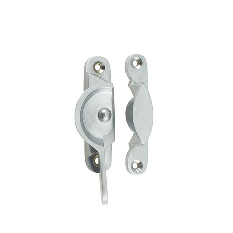This is an image of a Frelan - Narrow Fitch Fasteners - Satin Chrome  that is availble to order from Trade Door Handles in Kendal.