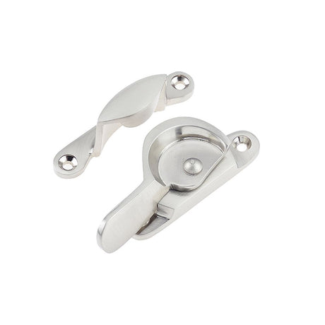 This is an image of a Frelan - Narrow Fitch Fasteners - Satin Nickel  that is availble to order from Trade Door Handles in Kendal.