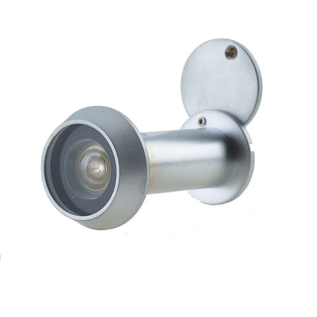 This is an image of a Frelan - 200 Degree Door Viewer 35-55mm - Satin Chrome  that is availble to order from Trade Door Handles in Kendal.