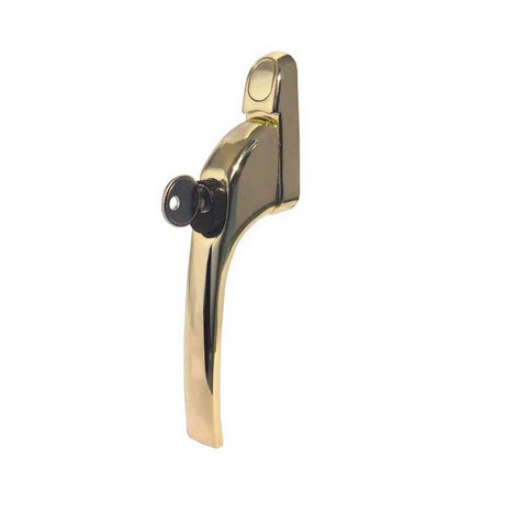 This is an image of a Frelan - Locking Espagnolette Window Fastener - Polished Brass  that is availble to order from Trade Door Handles in Kendal.