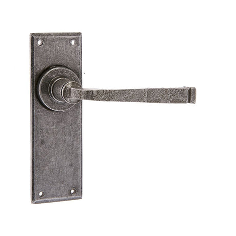 This is an image of a Frelan - Valley Forge Lever Latch Handles on Backplate - Pewter  that is availble to order from Trade Door Handles in Kendal.