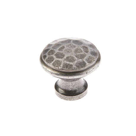 This is an image of a Frelan - Valley Forge 20mm Hammered Cabinet Knobs - Pewter  that is availble to order from Trade Door Handles in Kendal.