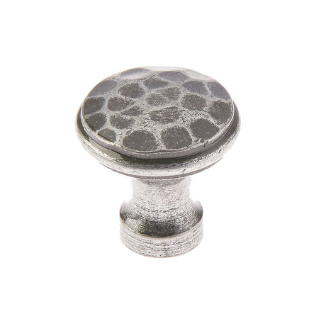 This is an image of a Frelan - Valley Forge 30mm Hammered Cabinet Knobs - Pewter  that is availble to order from Trade Door Handles in Kendal.