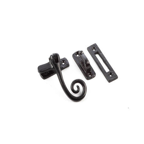 This is an image of a Frelan - Valley Forge Curly Tail Casement Fastener - Black  that is availble to order from Trade Door Handles in Kendal.