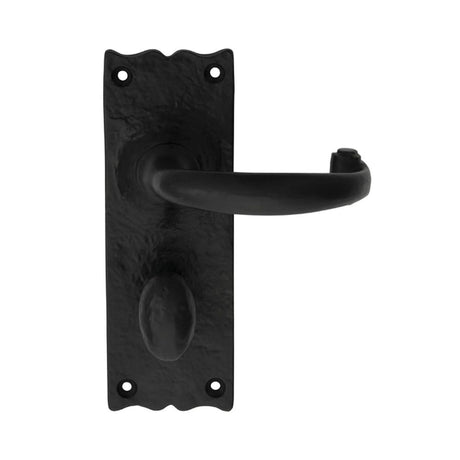 This is an image of a Ludlow - Traditional Lever on WC Backplate - Black Antique that is availble to order from Trade Door Handles in Kendal.