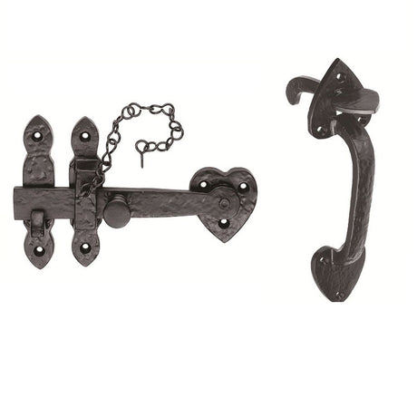 This is an image of a Ludlow - Black Antique Thumb Latch Set - Black Antique that is availble to order from Trade Door Handles in Kendal.