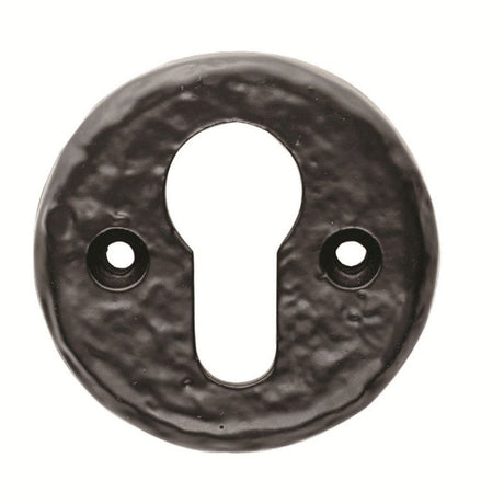 This is an image of a Ludlow - Euro Escutcheon - Black Antique that is availble to order from Trade Door Handles in Kendal.