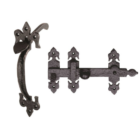 This is an image of a Ludlow - Suffolk Latch - Black Antique that is availble to order from Trade Door Handles in Kendal.