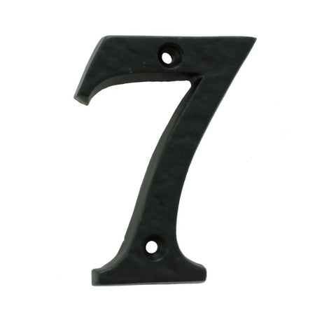 This is an image of a Ludlow - Numeral 7 (Face Fix) - Black Antique  that is availble to order from Trade Door Handles in Kendal.