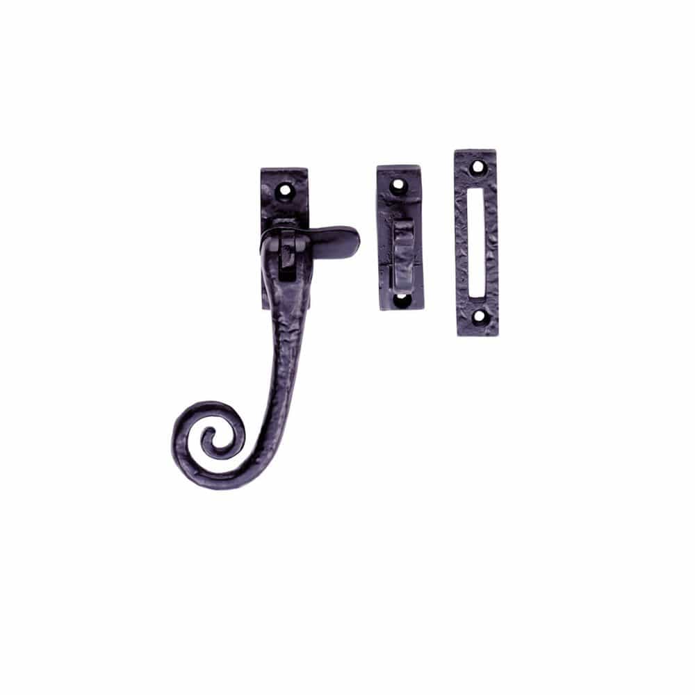 Ludlow Foundries Window Furniture Antique Black / No / Mortice & Hook Place Ludlow - Curly Tail Casement Fastener - Black Antique