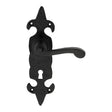 Ludlow Foundries Door Furniture Antique Black / Std. Lock Handles Ludlow - Fleur de lys' Lever on Lock Backplate - Black Antique