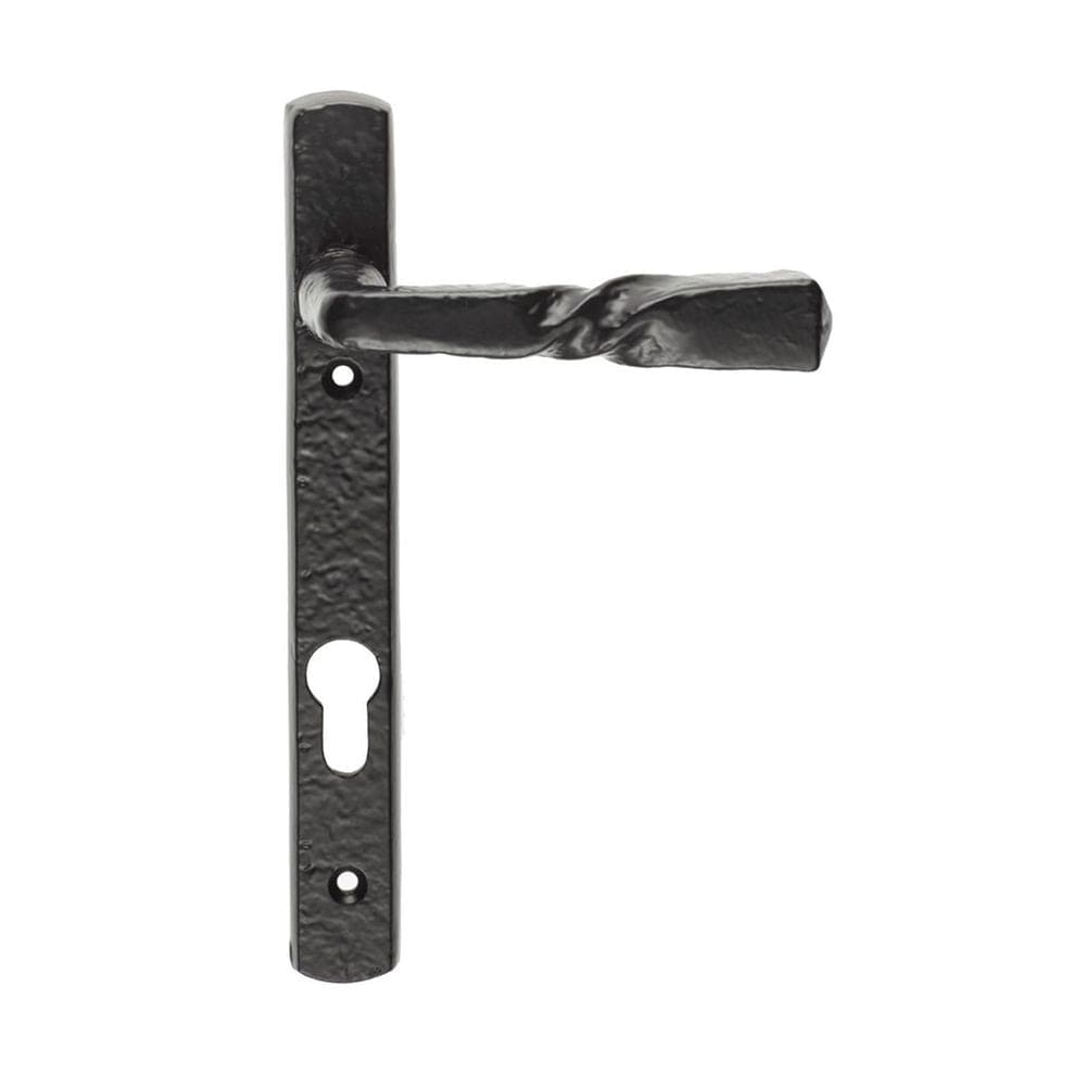 Ludlow Foundries Door Furniture Antique Black / Multi Point Lock Set / 92mm c/c Ludlow - Narrow Plate - Straight Lever Furniture 92mm c/c - Black Antique