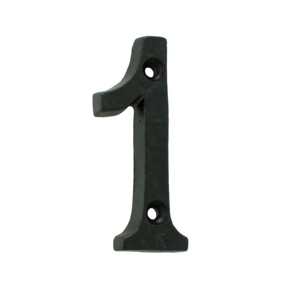 Ludlow Foundries Door Furniture Antique Black / Numerals / 1 Ludlow - Numeral 1 (Face Fix) - Black Antique