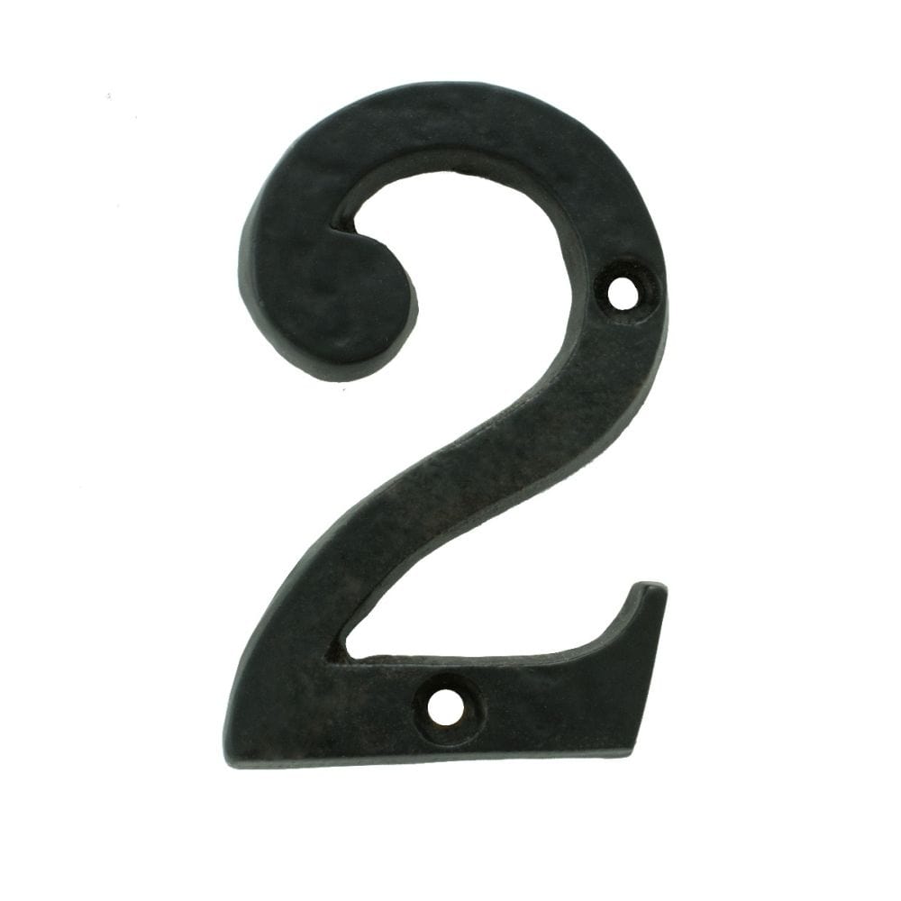 Ludlow Foundries Door Furniture Antique Black / Numerals / 2 Ludlow - Numeral 2 (Face Fix) - Black Antique