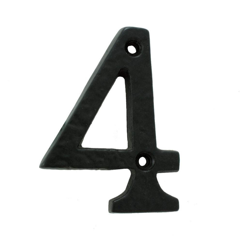Ludlow Foundries Door Furniture Antique Black / Numerals / 4 Ludlow - Numeral 4 (Face Fix) - Black Antique